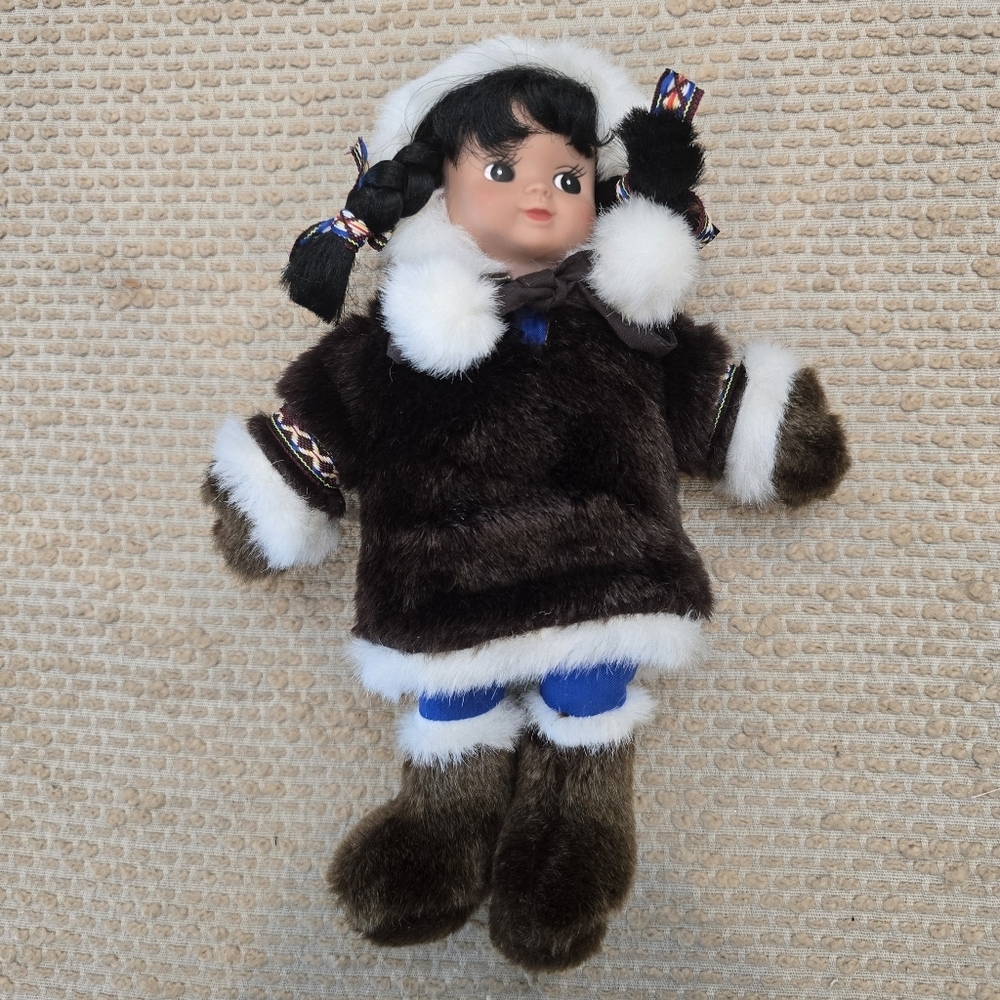 Alaskan Arctic Eskimo Native 12" Stuffed Plush Doll Parka